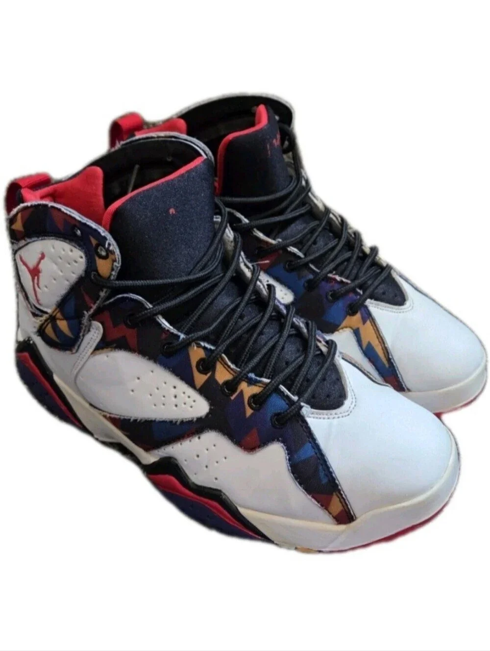 Air Jordan 7 Retro Sweater Shoes White Multicolor 2015 US Men's Size  8